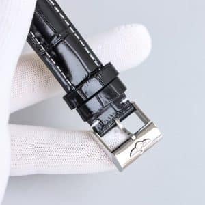 Super Clone Breitling Premier Chronograph 42 Silver Dial Stainless Steel Black Leather KB Factory