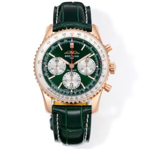 Breitling Navitimer Chronograph Super Clone – BLS Factory Rose Gold Case Green Dial Edition