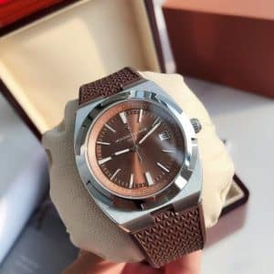 Super Clone Vacheron Constantin Overseas 41mm Brown Dial Stainless Steel Rubber Strap QC Factory