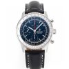 Breitling Navitimer Super Clone – BLS Factory Stainless Steel Blue Dial on Black Leather (Original-Spec Open-Mold Movement)