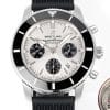 Super Clone Breitling Superocean Heritage II Chronograph 44 Silver Dial Black Bezel Rubber Strap BLS Factory V2 China Replica Edition