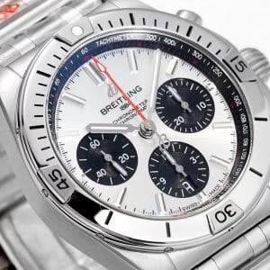 Super Clone Breitling Chronomat 42 White Dial Blue Subdials Stainless Steel Pilot Bracelet GR Factory