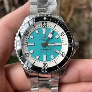 Super Clone Breitling Superocean 44 Turquoise Dial Stainless Steel Bracelet BLS Factory