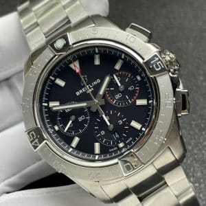 Super Clone Breitling Chronomat 42 Black Dial Stainless Steel Bracelet BLS Factory