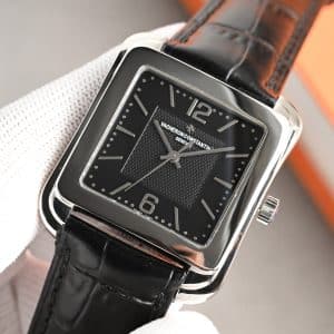 Super Clone Vacheron Constantin Historiques Square 36mm White Dial Steel Case Leather Strap VC+ Factory