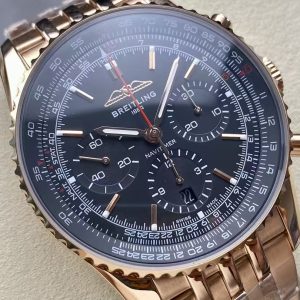 rose-gold toned chronograph on a full metal bracelet