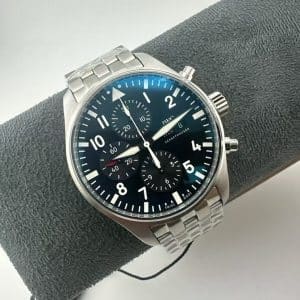 ZF Factory IWC Pilot Chronograph IW377714 Blue Dial Super Clone Replica – De-Homogenized Pilot Chrono on Bracelet
