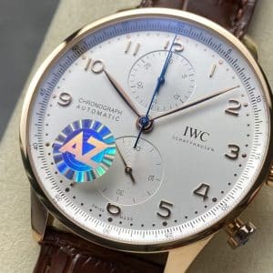 IWC Portugieser Chronograph IW3716 Super Clone — White Dial Rose Gold Case, AZ Factory