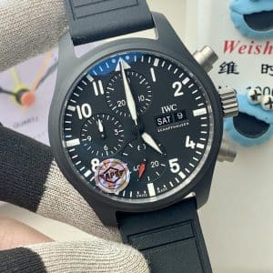 IWC Pilot Chronograph Top Gun IW389101 Black Ceramic Super Clone – APS Factory Replica (De-Homogenized)