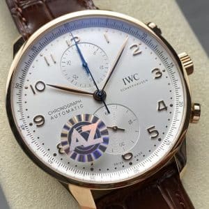 IWC Portugieser Chronograph IW3716 Super Clone — White Dial Rose Gold Case, AZ Factory