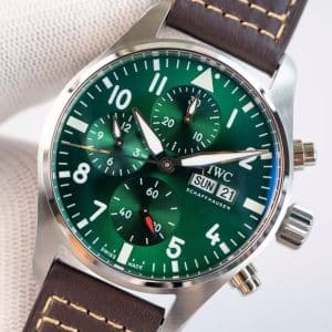 IWC Pilot Chronograph Spitfire Green Dial IW377724 Super Clone – JC Factory Replica (De-Homogenized)