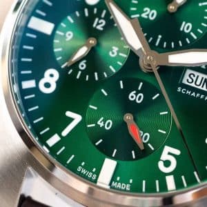 IWC Pilot Chronograph Spitfire Green Dial IW377724 Super Clone – JC Factory Replica (De-Homogenized)