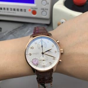 IWC Portugieser Chronograph IW3716 Super Clone — White Dial Rose Gold, ZF Factory