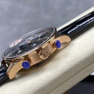 AZ Factory IWC Portuguese Chronograph IW3716-03 Rose Gold Blue Dial Super Clone Replica