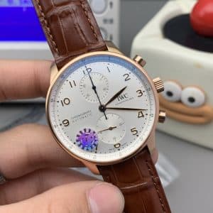 IWC Portugieser Chronograph IW3716 Super Clone — White Dial Rose Gold, ZF Factory