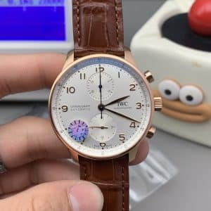 IWC Portugieser Chronograph IW3716 Super Clone — White Dial Rose Gold, ZF Factory
