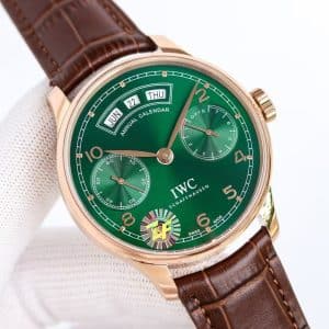 ZF Factory IWC Portuguese Annual Calendar IW503502 Green Dial Super Clone Replica (V3 Version)
