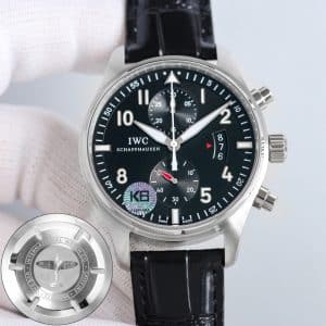 IWC Big Pilot Chronograph 46mm IW502902 Black/White Dial Super Clone – KB Factory Replica