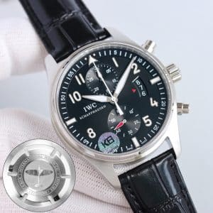 IWC Big Pilot Chronograph 46mm IW502902 Black/White Dial Super Clone – KB Factory Replica