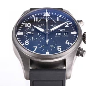 JF Factory IWC Pilot Chronograph IW377701 Black Dial Super Clone Replica – Classic Pilot Chrono on Rubber