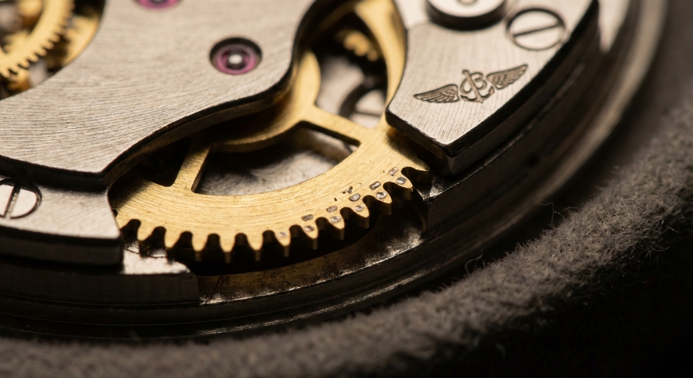 Macro photography of reverser wheel teeth showing polished contact surfaces indicative of wear without adequate lubrication