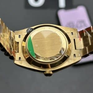 Rolex Yellow Gold Day= Date 40mm Fluted Bezel -Black Baguette Diamond Dial228238 replica