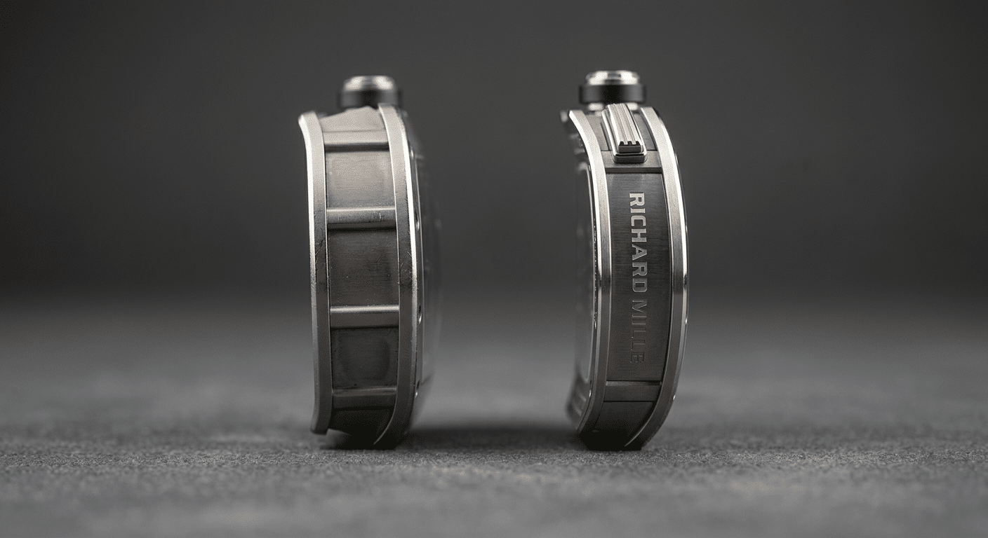 Side-by-side comparison of a BBR RM011 case profile vs. an earlier, less accurate version