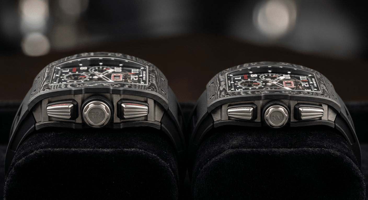 Side-by-side comparison of an RM011 clone case profile, highlighting the significant thickness difference between two tiers.
